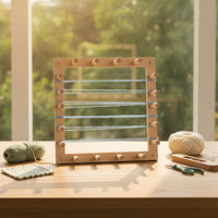 Yarn Winding Frame Square Yarn Winder with Pegs Weaving Frame with Pegs Sturdy Weaving Ball Winder Small for Knitters, Knitting