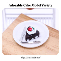 Realistic Intricacy Dollhouse Dessert Plate Handmade Look Miniature Cake Slice Set for Hobbyist S, Adults, Dollhouses, Miniature Scene S