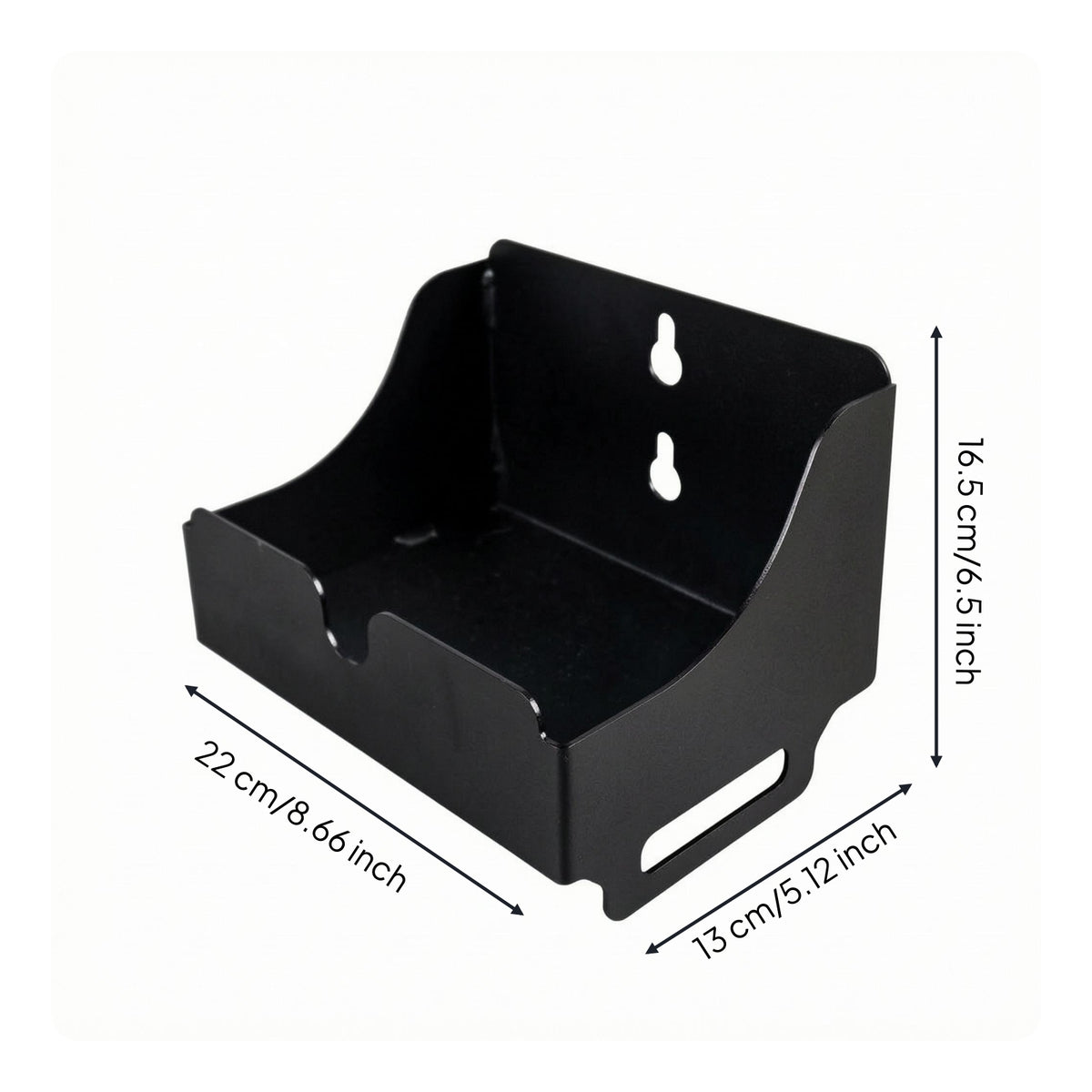 Keyhole Slots Gym Storage Rack uncoveredTop Wall Mounted Gym Organizer High Side Walls Wall Storage Rack Black for Fitness