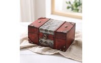 Wooden Storage Box Antique-Reminiscent of Wooden Jewelry Box Decorative Organizer for Dresser