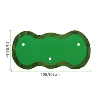 Realistic Turf 3 Hole Putting Mat Easy Storage Golf Putting Practice Mat Anti-Slip Base Sports Equipment for Backyard