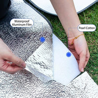 Picnic Blanket and Waterproof Mat for Family Camping, Insulated Aluminium Foil Sleeping Mat, 3.5mm Thick Roll Mat, Large Outdoor Beach Blanket