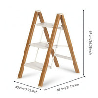 Step Ladder with Wide Pedals Reinforced Folding Step Ladder Compact Space-Saving for Homeowners, Kitchen, Pantry