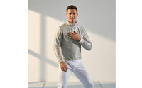 Light Gray Metallic Fencing Jacket High Collar Long-Sleeve Fencing Jacket Fitted Woven Texture for Fencers