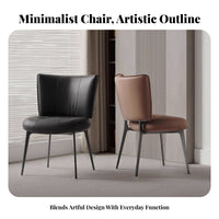 Minimalist design Curved spinerest Side Chair Italian Inspired Dining Seating Modern Design Upholstered Seat Padded pad for Restaurant Owners, Homeowners, Families, Kitchen, Living Room, Home Office