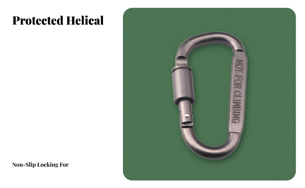 Multi-Purpose D-Shaped Screw-Gate Carabiner Lightweight Locking DD-Clip Long-Lasting Outdoor Hardware Wear-Resistant for Campers, Backpackers, Travelers, Camping, Backpack, Backpacking, Everyday Carry