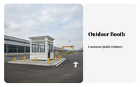 Portable Guard Booth Box Weather Resistant Prefabricated Security Booth Reinforced Glass Panes Stone Finish Gatehouse for Building Entrances