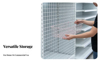Grid Wall Storage Basket Multi-Functional Grid Panel Hanging Basket Space-Saving Hanging Metal Holder for Retailers, Students, Kitchen, Office