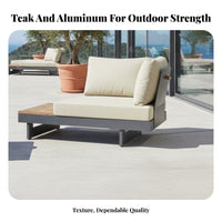 4 Pieces 4-Piece Wooden Sofa Set Weather-Resistant Outdoor Furnishing Water Patio Seating Group for Families, Adults, Terrace, Balcony, Deck