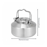 Sturdy Stainless Steel Camping Kettle Lightweight Double Handle Teapot Even Heating Portable Water Boiler Easy to Clean for Campers, Hikers, Picnic