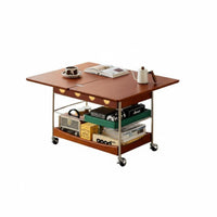 2-Tier Rolling Side Table Foldable Design 2-Tier Folding Trolley With casters