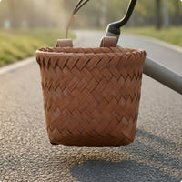 Faux Rattan Basket Metal Eyelets Kids Cycle Basket Cute Design Sturdy for Children