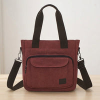 Travel Bag and Versatile Tote Bag for Daily Use, Vertical Square Work Bag with Secure Zipper, Canvas Crossbody Bag Women, Women's Handbag Pack 1