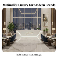 High-Gloss Finish Modern Reception Desk Sturdy Construction Luxury Cashier Counter Spacious Storage Salon Reception Desk Thickened 18mm Board for Receptionists, Business Owners, Office Managers, Hotel Lobby, Boutique