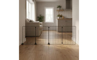 No-Drill Dog Barrier Panel Black Mesh Pet Gate Rectangular Grid Mesh Dog Barrier Iron for Doorways, Room Openings