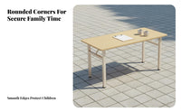 Installation Long Table Minimalist Design No-Assembly Desk Multi-Use Foldable Study Table for Home Users, Kids, Outdoor, Training Room, Bedroom