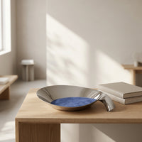 Jewelry Dish with Leather Lining Mirror Finish Leaf-Shaped Storage Tray Asymmetrical for Coffee Table