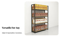 Adjustable Shelves Double-Sided Island Shelf Thickened Steel Frame Double Sided Display Rack Heavy Duty Multi-Layer Convenience Retail Shelf Reinforced Construction for Retailers, Supermarkets, Snack Shop, Grocery Retail S