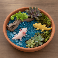 Realistic Hexagonal Dragon Lizard Figurines for DIY Micro Landscape Decor