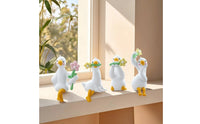 4 Pieces Mini Goose Figurine Set Small Miniature Figure White for Drivers