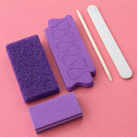 Foot Pedicure Kit for Home Use, 5 Piece Pumice Stone and Buffer Set with, Nail Grooming Tools for Removal and Smooth Heels