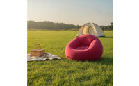 Flocked Inflatable Bean Bag Chair Portable Inflatable Beanbag Quick Setup Inflate Chair Comfortable for Dorm Room