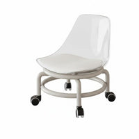 360-Degree Swivel Low Rolling Stool Back Support Low-Profile Caster Chair Floor Protection Mobile Seating Easy Installation for Office Workers, Salon Team, Living Room, Playroom, Workshop, Garage