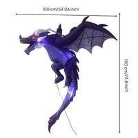 Inflatable Dragon with LED Halloween Hanging Dragon Decorations Lighted Outdoor for Yard, Haunted House