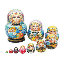Nesting Doll with 10 Layers Wooden for Art Lovers