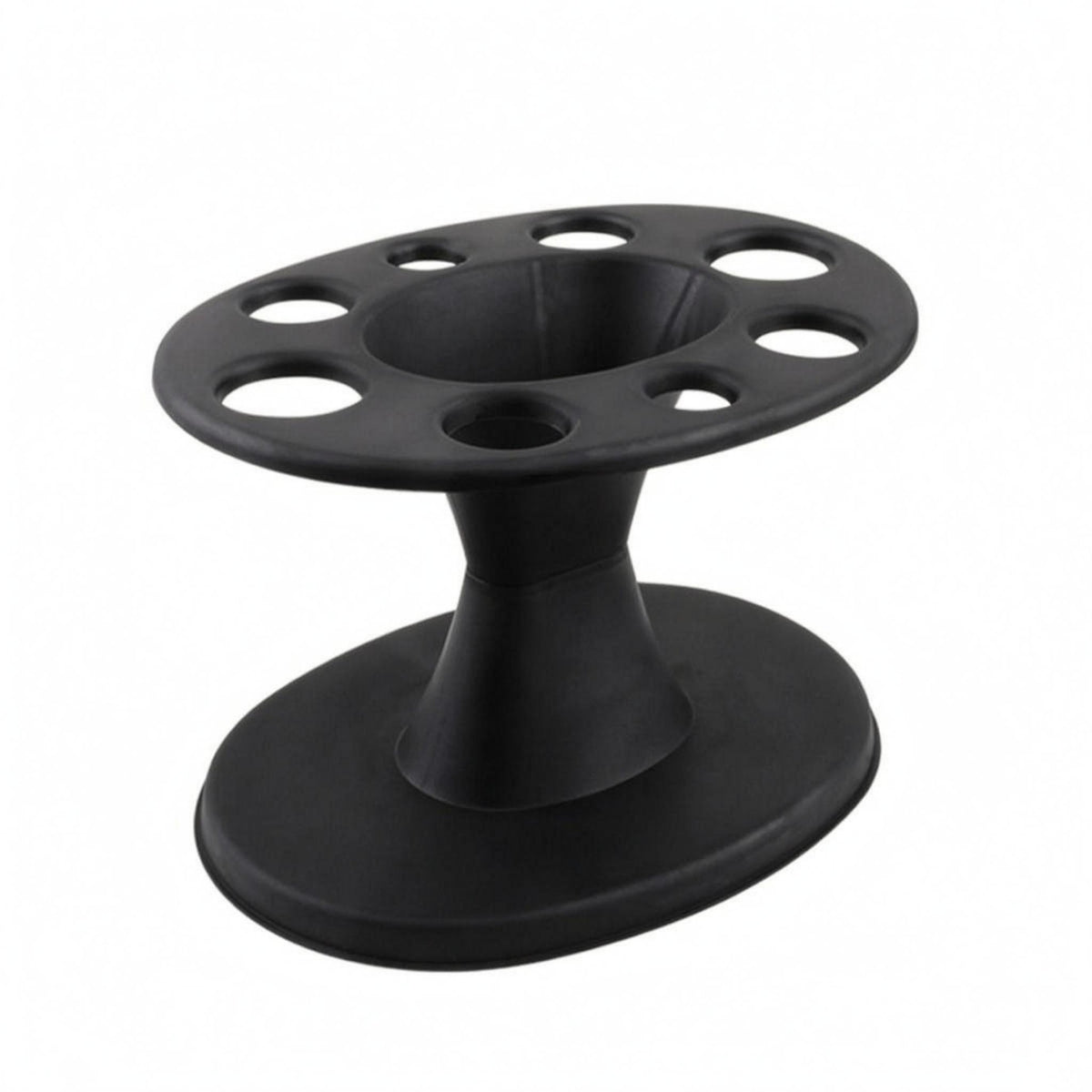 Circular Slots Salon Hair Tool Rack Pedestal Style Hairdressing Organizer Wide Base Round Tray Tool Holder Matte Finish for Hairdressers