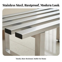Indoor Outdoor Use Stainless Steel Flower Rack Rust-Proof Metal Plant Stand Space-Saving Metal Plant Display Stand All-Weather for Gardeners, Homeowners, Apartment Dwellers, Balcony, Living Room, Backyard, Corner