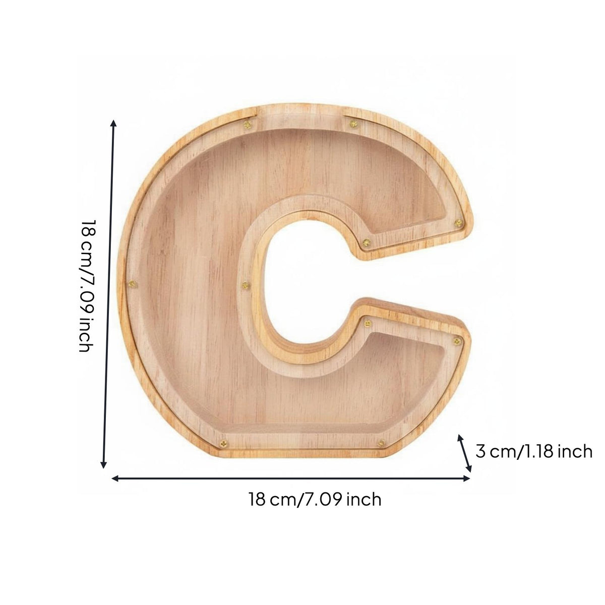 Decorative Wooden Letter Piggy Bank Educational Gift Alphabet Cash Box for Toddlers, Nursery, Bedroom, Desktop