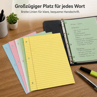 3-Hole Loose Leaf Notebook with Lined Refills, American Style, for Office and School