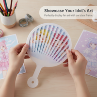Mini Transparent/Black Hand Fan for DIY Idol Support