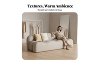 Wavy Profile Sofa Woven Texture Couch High-Resilience Seat Padding Room Furniture for Families, Interior Designers, Reception Area, Lobby, Apartment