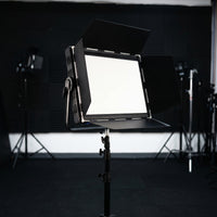 Bi-Color LED Light Panel with Barn Doors Flat Studio Light Panel with Barn Doors Adjustable Lighting Equipment Bright for Livestreaming