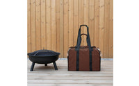 Canvas Firewood Bag Reinforced Trim Firewood Storage Long Bag Straps Log Carrier Tote