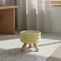 2 Pieces Double Pet Bowl Stand Stable Wooden Legs Elevated Pet Bowl for Felines