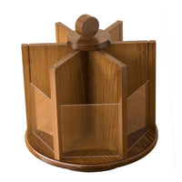 Rotating Wooden Makeup Organizer Space Saving 360 Degree Cosmetic Storage Turntable Detachable Dividers 360 Revolving Skincare Rack for Dresser