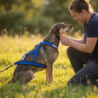 Dog Pulling Harness Adjustable Dog Harness with Reflective Strips Soft for Night Walking
