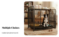 Easy to Clean Dog enclosure with Toilet reliable-lock Pet Crate sturdy Duty pet Enclosure Removable Divider for New Puppy Owners, Kennel professionals, Indoors, Living Room, Breeding Facility, Grooming Salon