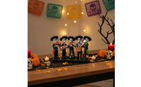 Mariachi Skeleton Figurine Halloween Skeleton Band Members Figurine Decorative Tabletop Decor for Collectors, Hosts, Day of the Dead, Mantel, Party