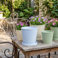Plant Pots with Self Watering Drainage Tray, Durable Plastic Flower Pots for House Plants, Modern Planter for Outdoor Plants and Indoor Plant