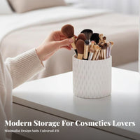 360-Degree Rotation Lidded Rotating Brush Cylinder particulateproof Rotating Brush Holder with Lid Multi-Compartment Makeup Organizer Space-Saving for cosmetic aficionados, Women, Teenagers, Desktop, Dressing Table, Vanity Table, Bedroom