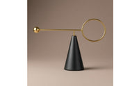 Leather and Metal Ornament Modern Metal Decor Sculpture Circlet Detail for Living Room, Display Area