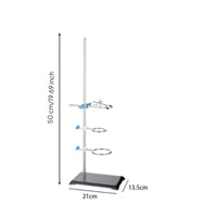 Blue Knobs Clamp Circular Support Stand Rectangular Base Metal Laboratory Stand Functional Support Frame Sturdy