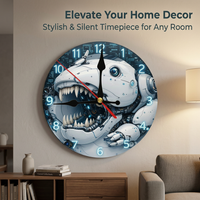 Silent Wall Clock for Living Room Bedroom Round Analog Movement Operated Decorative for Home Office