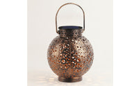 Solar Handheld Lantern Decorative Hanging Lantern Metal Lighting Cordless for Garden