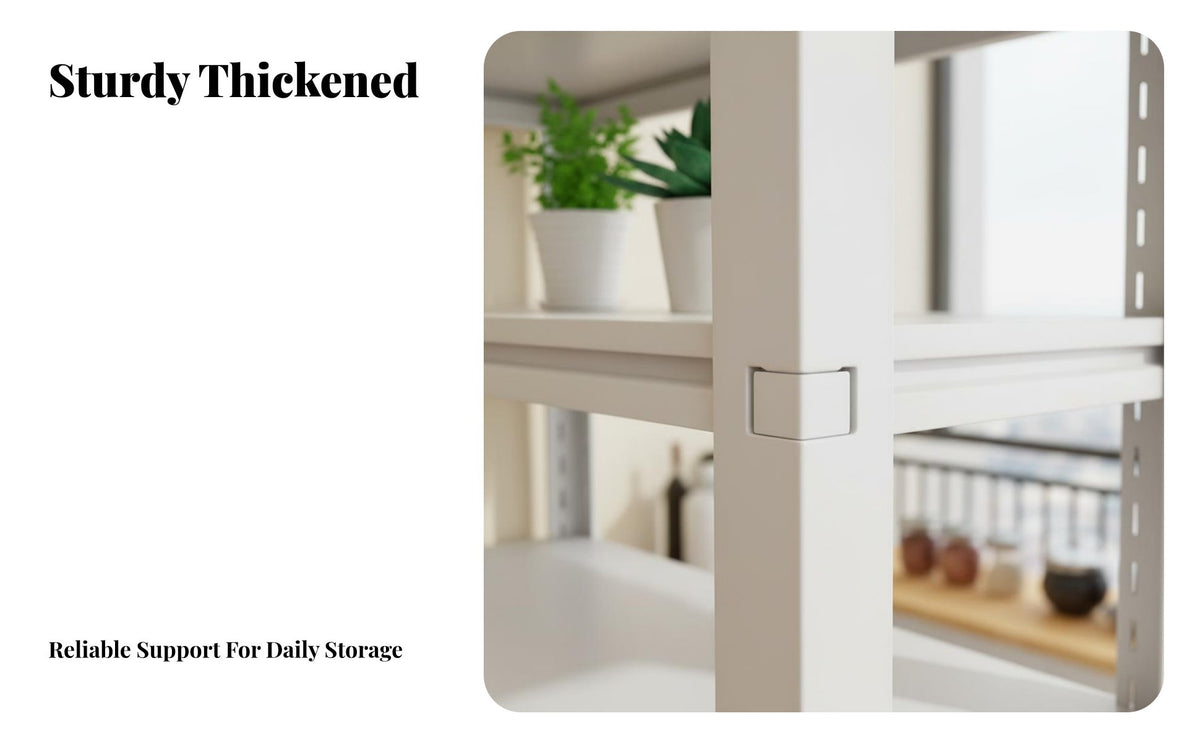 Adjustable Metal Storage Rack Sturdy Construction Multi-Tier Metal Storage Rack High Load Capacity Adjustable Steel Shelving Unit for Balcony, Kitchen