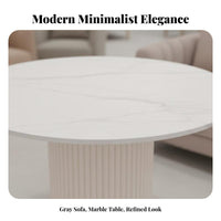 Multi-Person Seating Arrangement Elegant Design Scalloped rear Chair and Table Set Plush Upholstery Commercial Furniture for Clients, Lounge, Boutique